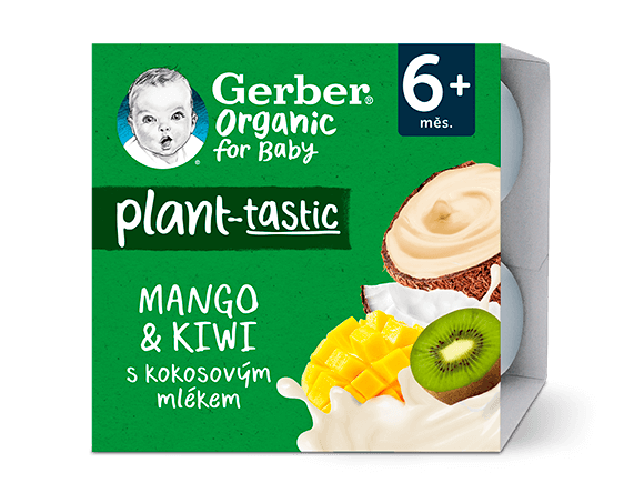 GERBER Organic 100% rostlinný dezert mango a kiwi
