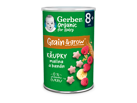 GERBER Organic křupky s banánem a malinami 35 g