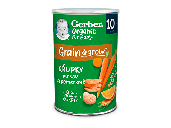 GERBER Organic křupky s mrkví a pomerančem 35 g