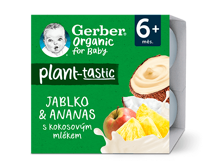 GERBER Organic 100% rostlinný dezert jablko a ananas GERBER Organic 100% rostlinný dezert jablko a ananas