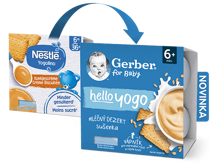GERBER hello yogo mléčný dezert se sušenkami 4x100 g GERBER hello yogo mléčný dezert se sušenkami 4x100 g