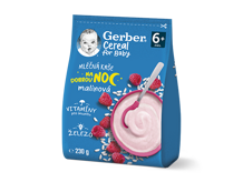 GERBER Cereal mléčná kaše malinová Dobrou noc  GERBER Cereal mléčná kaše malinová Dobrou noc