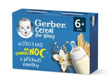 GERBER Cereal mlíčko s kaší s příchutí vanilky 2× 200 ml GERBER Cereal mlíčko s kaší s příchutí vanilky 2× 200 ml