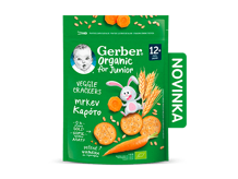 GERBER Organic krekry s mrkví 100 g - novinka GERBER Organic krekry s mrkví 100 g - novinka
