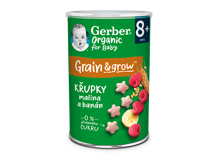 GERBER Organic křupky s banánem a malinami 35 g GERBER Organic křupky s banánem a malinami 35 g