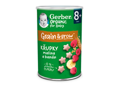 GERBER Organic křupky s banánem a malinami 35 g GERBER Organic křupky s banánem a malinami 35 g