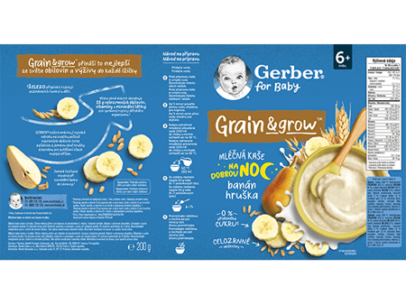 GERBER mléčná kaše banán a hruška 200 g GERBER mléčná kaše banán a hruška 200 g
