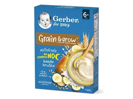 GERBER mléčná kaše banán a hruška 200 g GERBER mléčná kaše banán a hruška 200 g