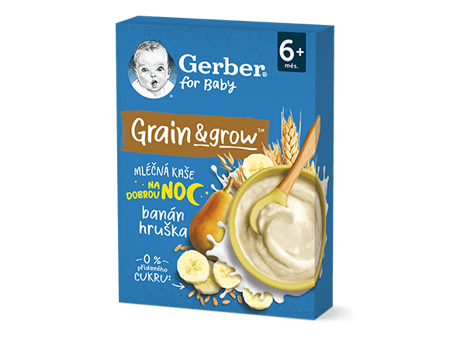 GERBER mléčná kaše banán a hruška 200 g GERBER mléčná kaše banán a hruška 200 g