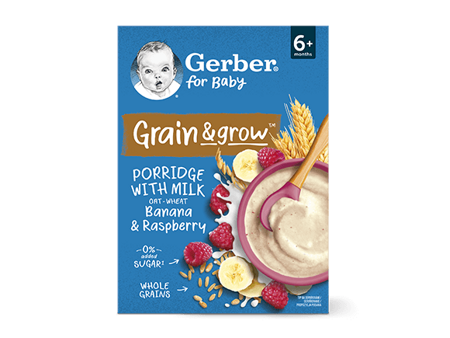 GERBER mléčná kaše banán a malina 200 g GERBER mléčná kaše banán a malina 200 g