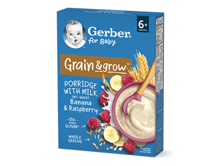 GERBER mléčná kaše banán a malina 200 g GERBER mléčná kaše banán a malina 200 g