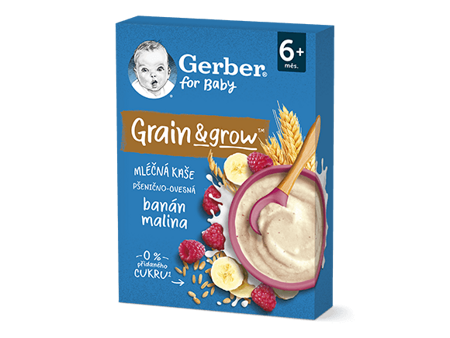 GERBER mléčná kaše banán a malina 200 g GERBER mléčná kaše banán a malina 200 g
