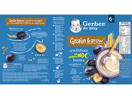 GERBER nemléčná kaše švestka 200 g GERBER nemléčná kaše švestka 200 g