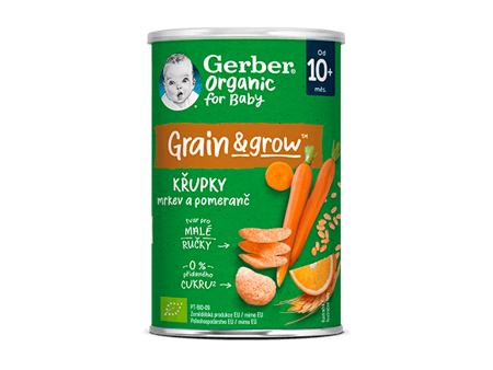 GERBER Organic křupky s mrkví a pomerančem 35 g GERBER Organic křupky s mrkví a pomerančem 35 g