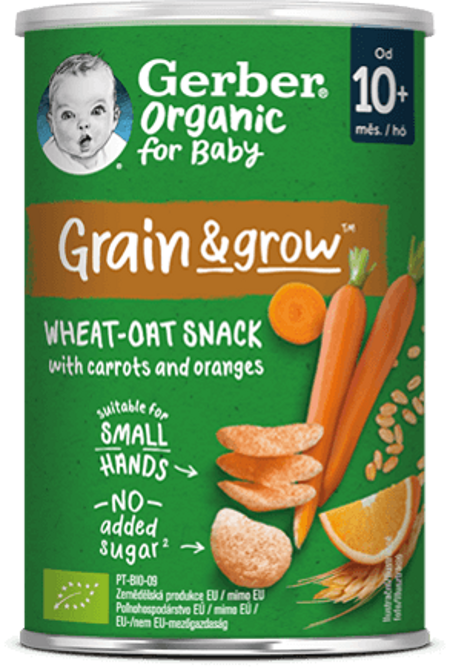 GERBER Organic křupky s mrkví a pomerančem 35 g GERBER Organic křupky s mrkví a pomerančem 35 g